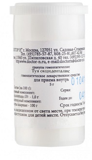 Туя оксиденталис, С200 гранулы гомеопатические, 5г