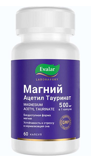 Магний ацетил тауринат 500мг Эвалар, капсулы 60шт БАД