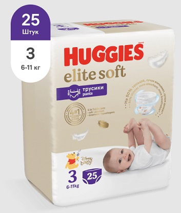 Huggies (Хаггис) трусики EliteSoft 3, 6-11кг 25 шт