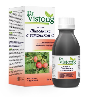 Купить dr. vistong (доктор вистонг) сироп шиповника с витамином с без сахара с фруктозой, 150мл бад в Семенове
