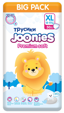 Joonies (Джунис) подгузники-трусики детские, размер XL 12-17кг, 50 шт