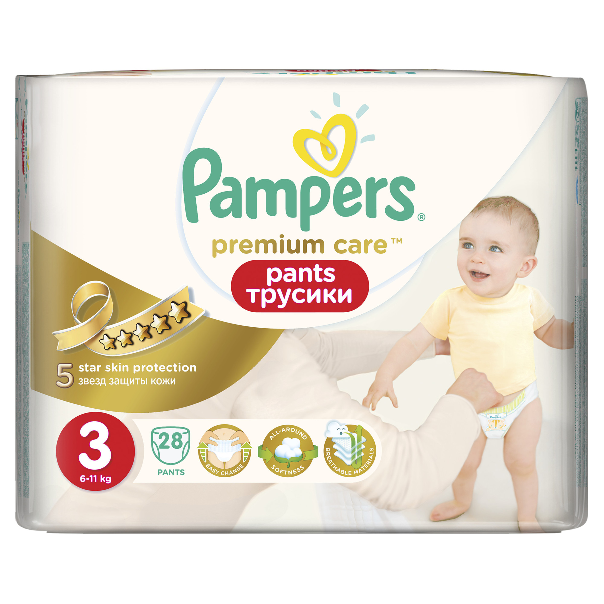 Pampers Premium Care (Памперс) подгузники-трусы 3 миди 6-11кг, 28шт купить  в интернет-аптеке в Семенове от 1 464 руб.