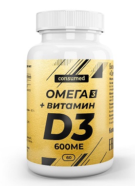 Купить омега-3 + витамин д3 600ме консумед (consumed), капсулы 60 шт бад в Семенове