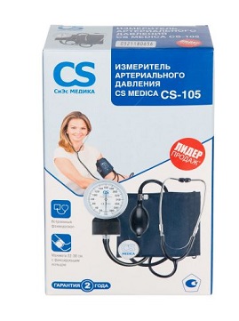 Тонометр механический CS Medica (СиЭсМедика) CS-105, со встроенным фонендоскопом