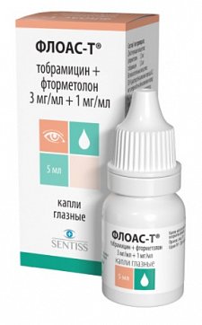Флоас-Т, капли глазные 3мг/мл+1мг/мл, флакон-капельница 5мл