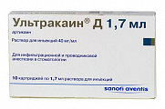 Купить ультракаин д, раствор для инъекций 40мг/мл, картридж 1,7мл 10шт в Семенове