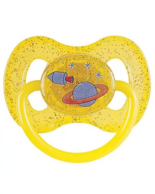 Купить canpol (канпол) пустышка круглая латексная 6-18 месяцев space желтая 1 шт в Семенове
