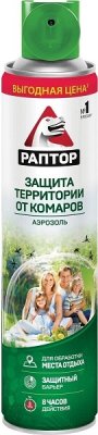 Купить раптор аэрозоль защита территории от комаров, 400 мл в Семенове