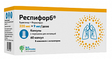 Купить респифорб, набор капсул с порошком для ингаляций, 320 мкг+9 мкг/доза, 60шт в Семенове