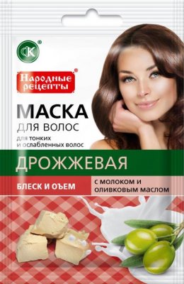 Купить фитокосметик народные рецепты маска для волос дрожжевая блеск и объем, 30мл в Семенове