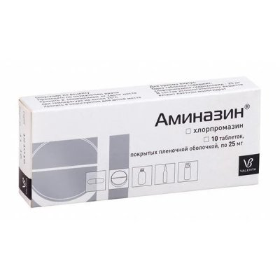 Купить аминазин, таблетки, покрытые пленочной оболочкой 25мг, 10 шт в Семенове