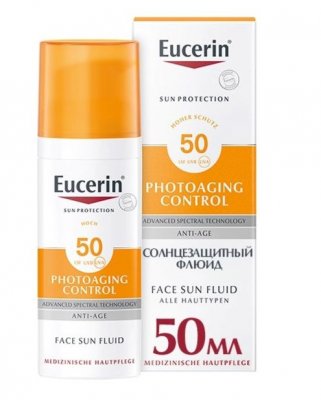 Купить eucerin photoaging control (эуцерин) флюид для лица солнцезащитный 50 мл spf50+ в Семенове