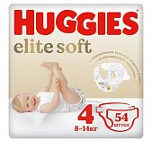 Купить huggies elitesoft (хаггис) подгузники 4, 8-14кг, 54 шт в Семенове