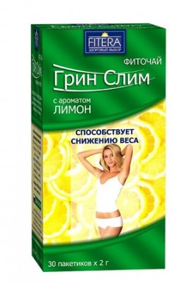 Купить грин слим, чай с ароматом лимона, фильтр-пакеты 30 шт бад в Семенове
