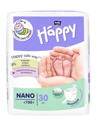 Купить bella baby happy (белла) подгузники для недоношенных детей размер нано до 700г 30 шт в Семенове