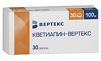 Купить кветиапин-вертекс, таблетки, покрытые пленочной оболочкой 100мг, 30 шт в Семенове