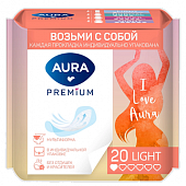 Купить aura premium (аура премиум) прокладки ежедневные ультратонкие light 20шт в индивидуальной упаковке в Семенове