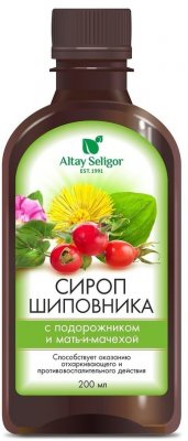 Купить altay seligor (алтай селигор) шиповника с подорожником и мать-и-мачехой от кашля, флакон 200мл в Семенове