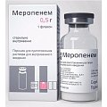 Купить меропенем, порошок для приготовления раствора для внутривенного введения 500мг, флакон в Семенове