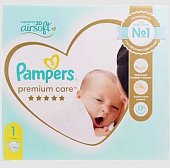 Купить pampers premium care (памперс) подгузники 1 для новорожденных 2-5кг, 102шт в Семенове