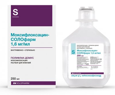 Купить моксифлоксацин-солофарм, раствор для инфузий 1,6мг/мл, флакон 250мл в Семенове