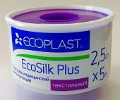 Купить ecoplast ecosilk plus медицинский фиксирующий текстильный 2,5см х 5м в Семенове