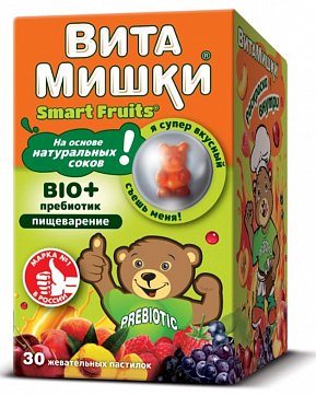 ВитаМишки Био+ пребиотик, пастилки жевательные 2500 мг, 30 шт БАД