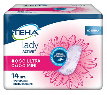 TENA (Тена) прокладки, Lady Active Ultra Mini, 14 шт