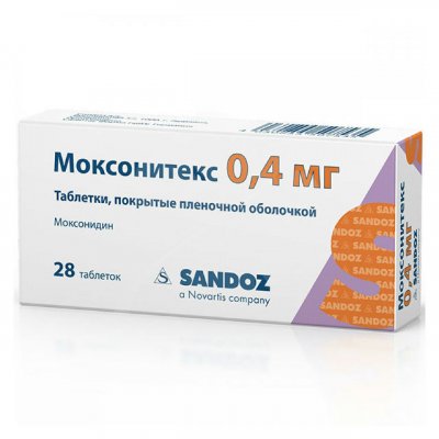 Купить моксонитекс, таблетки, покрытые пленочной оболочкой 0,4мг, 28 шт в Семенове