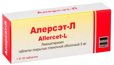 Купить алерсэт-л, таблетки, покрытые пленочной оболочкой 5мг, 10 шт от аллергии в Семенове