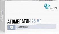 Купить агомелатин, таблетки, покрытые пленочной оболочкой 25мг, 98 шт в Семенове