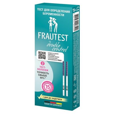 Купить тест для определения беременности frautest (фраутест) double control, 2 шт в Семенове