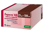 Купить лориста нд, таблетки, покрытые оболочкой 25мг+100мг, 90 шт в Семенове