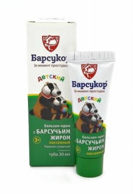 Купить барсукор (барсучий жир) крем-бальз массаж д/дет. 30мл в Семенове