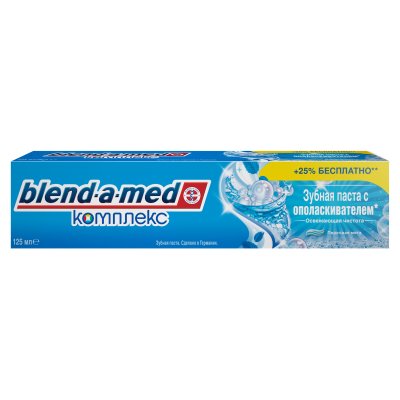 Купить бленд-а-мед (blend a med) зубная паста с ополаскивателем освежающая чистота перечная мята 125мл в Семенове