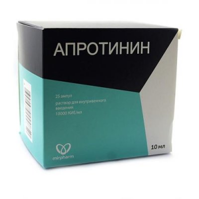 Купить апротинин, раствор для внутривенного введения 10000кие/мл, ампулы 10мл, 25 шт в Семенове