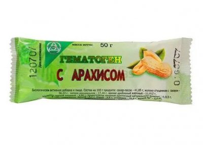Купить гематоген с арахисом плитка 40г бад в Семенове