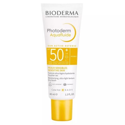 Купить bioderma photoderm (биодерма фотодерм) аквафлюид для лица и шеи 40мл spf50+ в Семенове