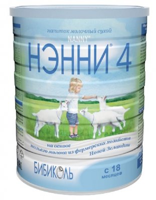 Купить нэнни 4 смесь на основе натурального козьего молока с пребиотиками с 18 месяцев, 800г в Семенове