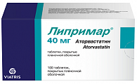 Купить липримар, таблетки покрытые пленочной оболочкой 40 мг, 100 шт в Семенове