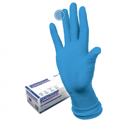 Купить перчатки dermagrip high risk powder free, п/проч.син.р.l №25 пар в Семенове