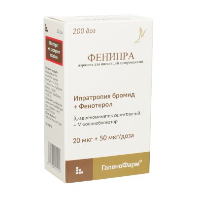 Купить фенипра, аэрозоль для ингаляций дозированный 20мкг+50мкг/доза, 200доз в Семенове