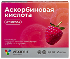 Купить витамир аскорбиновая кислота с глюкозой, таблетки жевательные массой 0,6 г со вкусом малины 40шт бад в Семенове