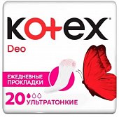 Купить kotex deo (котекс) прокладки ежедневные ультратонкие 20 шт в Семенове
