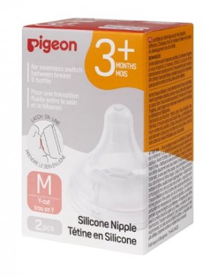 Купить pigeon softouch peristaltic plus (пиджен) соска силиконовая для бутылочки с 3 месяцев, размер m 3 шт в Семенове