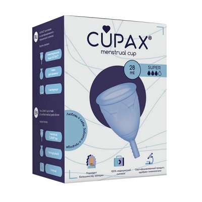 Купить капакс (cupax) чаша менструальная силиконовая супер 28мл голубая, 1 шт в Семенове