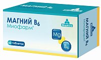 Купить магний в6-миофарм, таблетки 750мг, 60 шт бад в Семенове