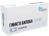 Купить гинкго билоба, таблетки покрытые пленочной оболочкой 120 мг, 30 шт в Семенове