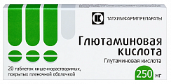 Купить глутаминовая кислота, таблетки, покрытые оболочкой 250мг, 20 шт в Семенове