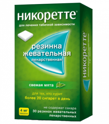 Купить никоретте, резинка жевательная лекарственная, свежая мята 4 мг, 30шт в Семенове